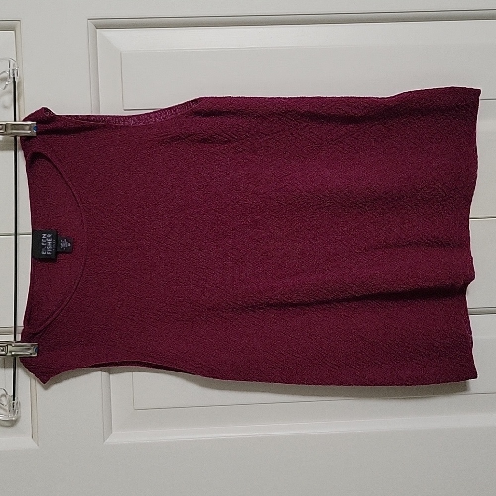 Eileen Fisher purple wool tank top sz Sp Minimalist Quiet Luxury Layering
